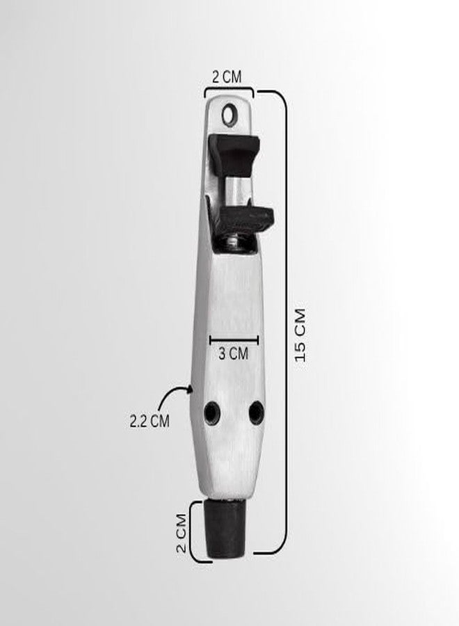 Onepro Kickdown Door Stopper Heavy-Duty Adjustable Stopper with Foot Pedal Anti-Slip Rubber Base for Secure Door Holding Spring Loaded Step On/Off (Silver Finish, Pack of 2) - Image 4